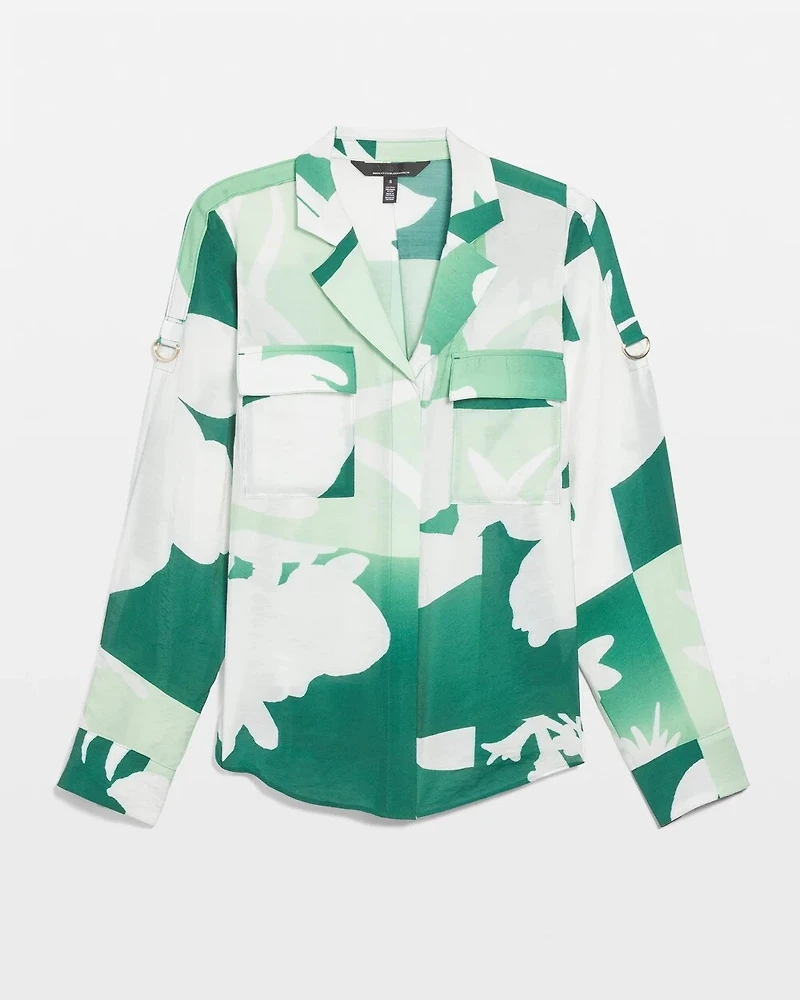 Patterned Collar Pocket Shirt