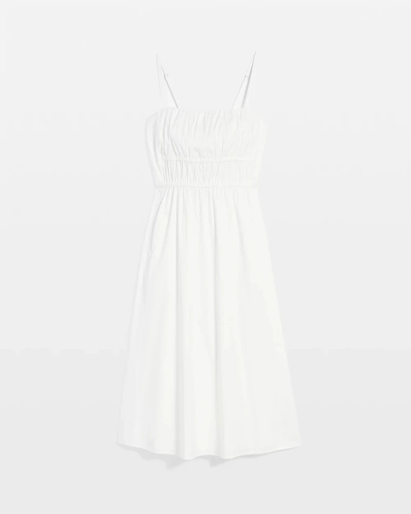 Poplin Tie Back Midi Dress