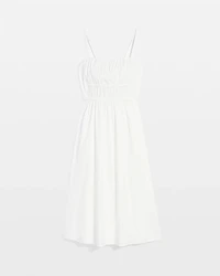 Poplin Tie Back Midi Dress