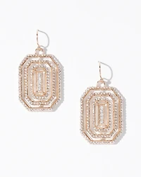 Art Deco Goldtone Pavé Drop Earrings