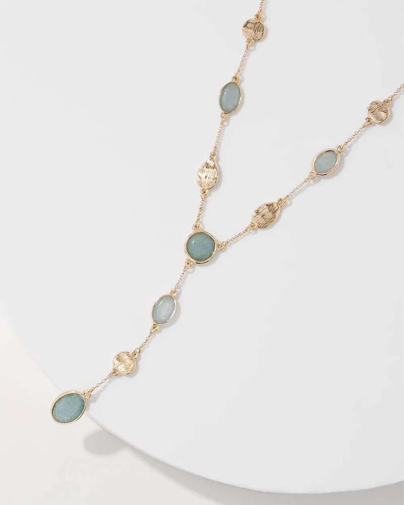 Blue Stone Y Necklace