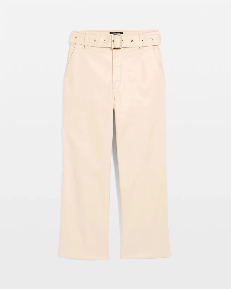 Extra High Rise Coated Wide-Leg Crop