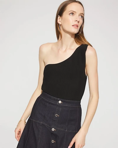 WHBM FORME™ Sculpt Stretch One Shoulder Sweater