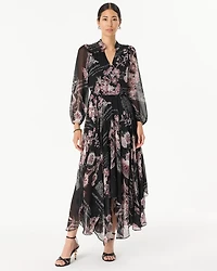 Handkerchief Hem Chiffon Midi Dress