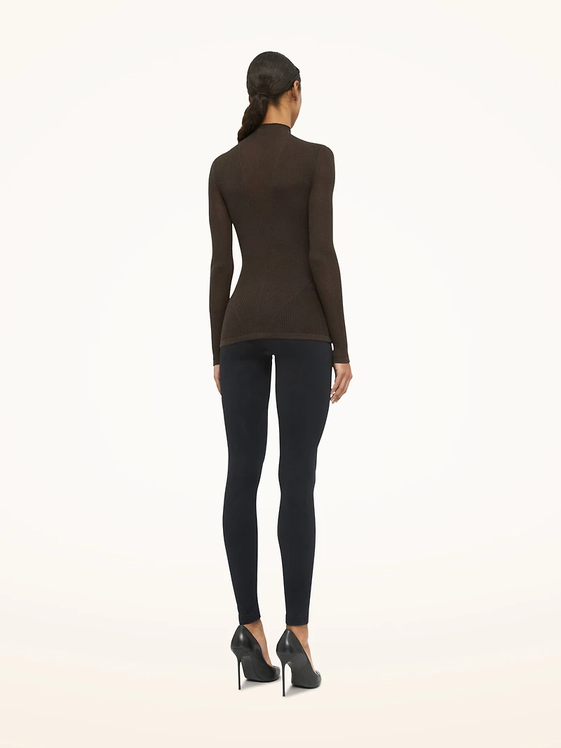 Aurora Rib Net Top Long Sleeves