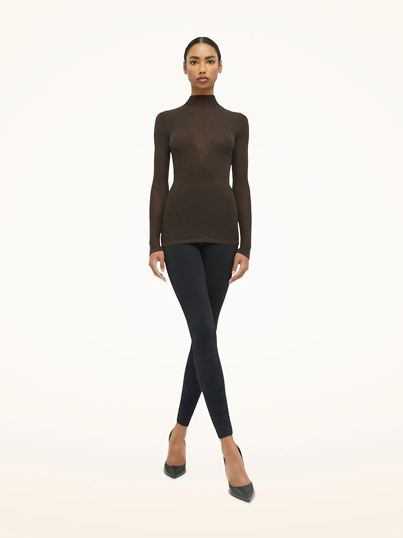 Aurora Rib Net Top Long Sleeves