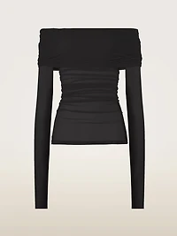 Sheer Drape Top Long Sleeves