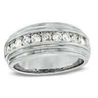 Men's 1 CT. T.w. Diamond Milgrain Band in 14K White Gold