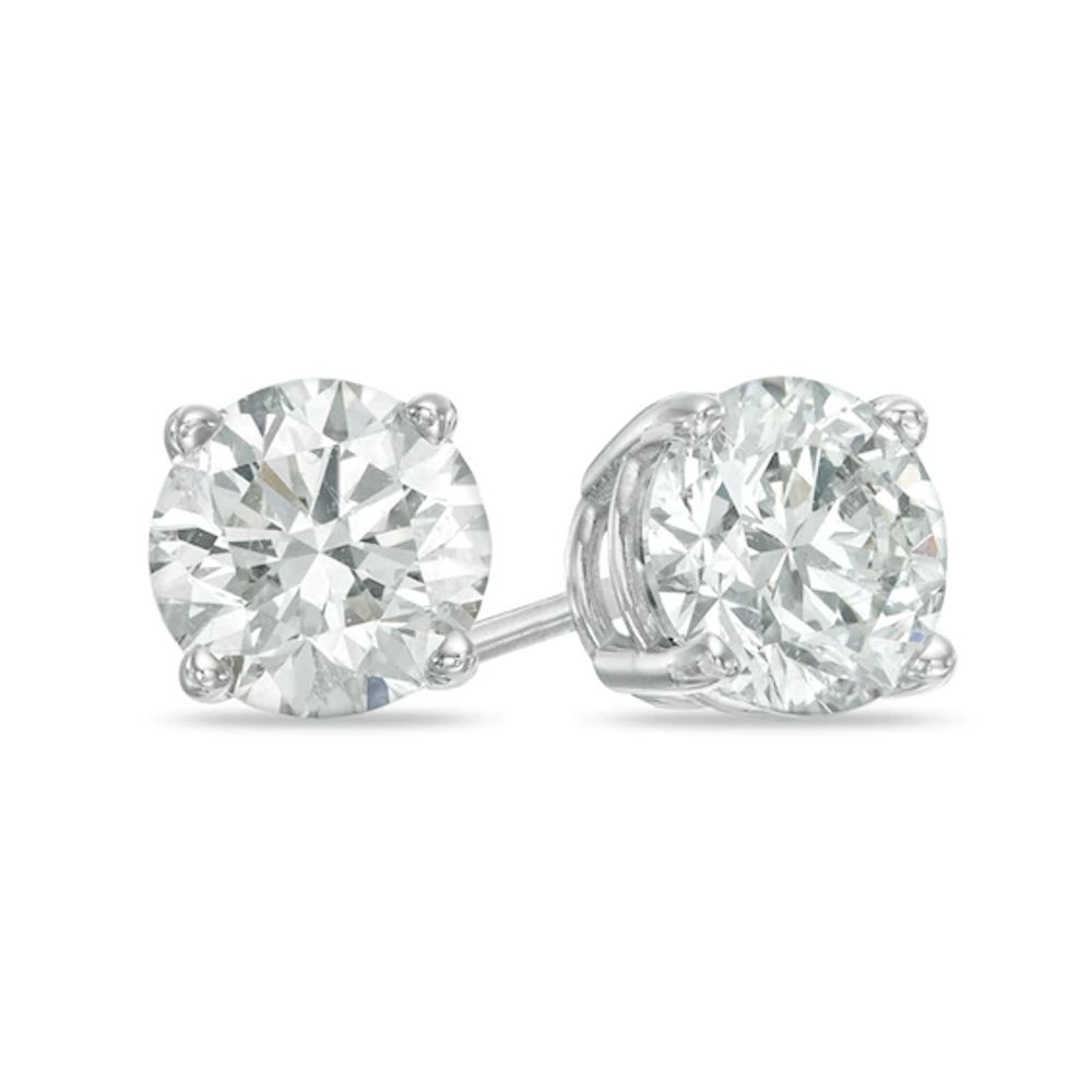 2 CT. T.w. Diamond Solitaire Stud Earrings in 14K White Gold