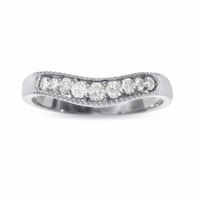 1/4 CT. T.w. Diamond Contour Band in 14K White Gold
