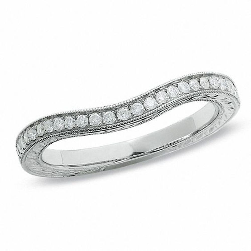 1/5 CT. T.w. Diamond Curved Band in 14K White Gold