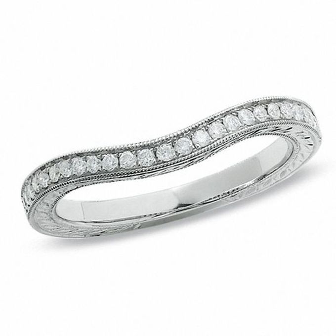 1/5 CT. T.w. Diamond Curved Band in 14K White Gold