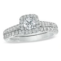 Vera Wang Love Collection CT. T.w. Diamond Frame Bridal Set in 14K White Gold