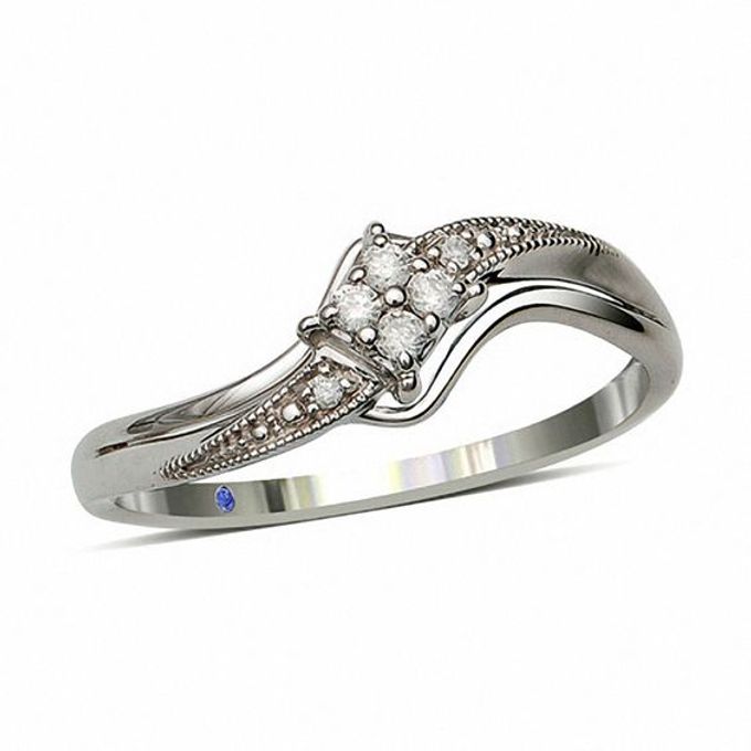 Cherished Promise Collectionâ¢ 1/20 CT. T.w. Diamond Splendid Promise Ring in Sterling Silver