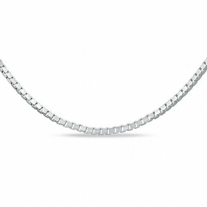 Ladies' 0.8mm Adjustable Box Chain Necklace in Sterling Silver - 22"