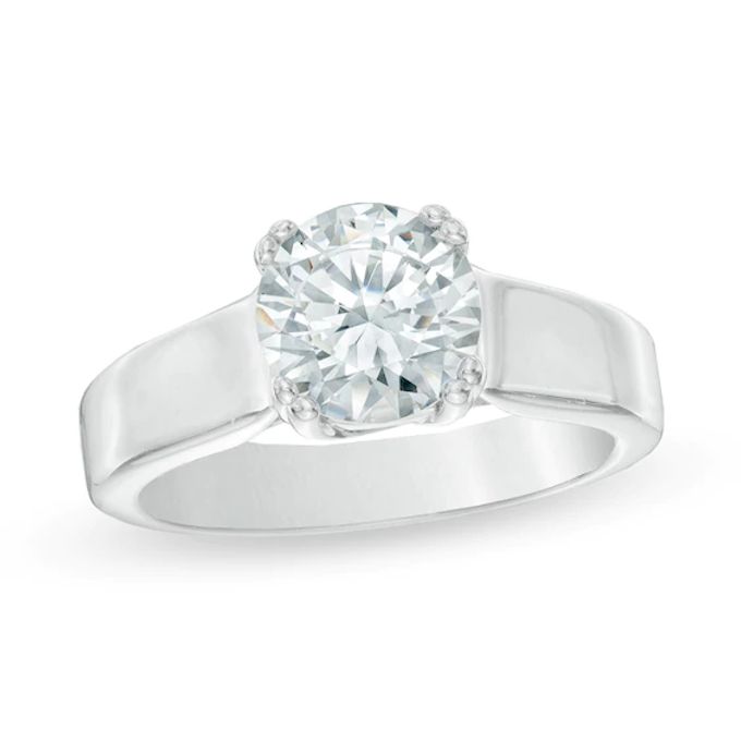 Celebration Ideal 2 CT. Certified Diamond Solitaire Engagement Ring in 14K White Gold (I/I1)