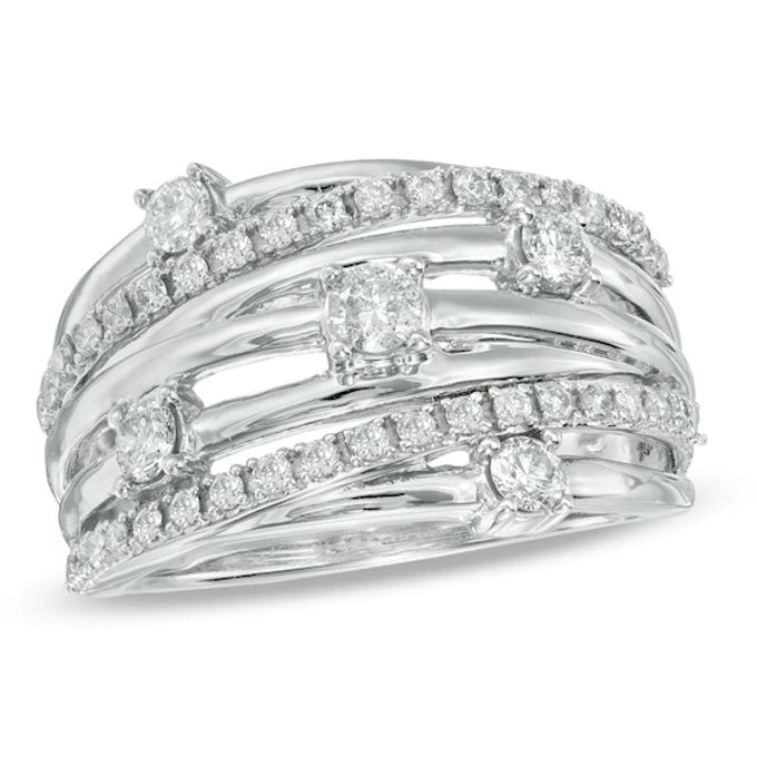 3/4 CT. T.w. Diamond Layered Orbit Ring in 10K White Gold