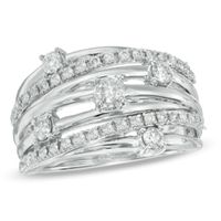 3/4 CT. T.w. Diamond Layered Orbit Ring in 10K White Gold