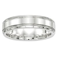 Men's 6.0mm Beveled Edge Wedding Band in Sterling Silver