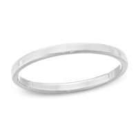 Ladies' 2.0mm Flat Square-Edged Wedding Band 14K White Gold