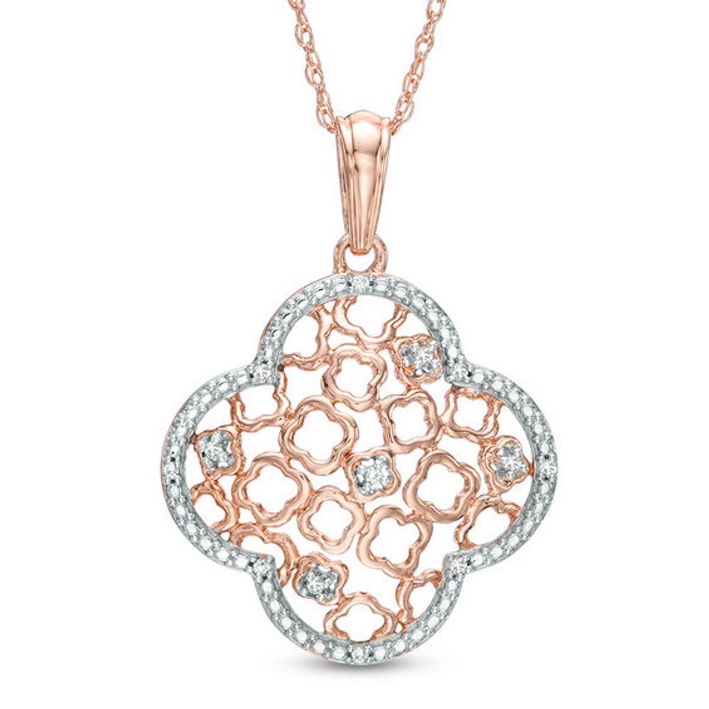 Zales Diamond Accent Clover Pendant in 