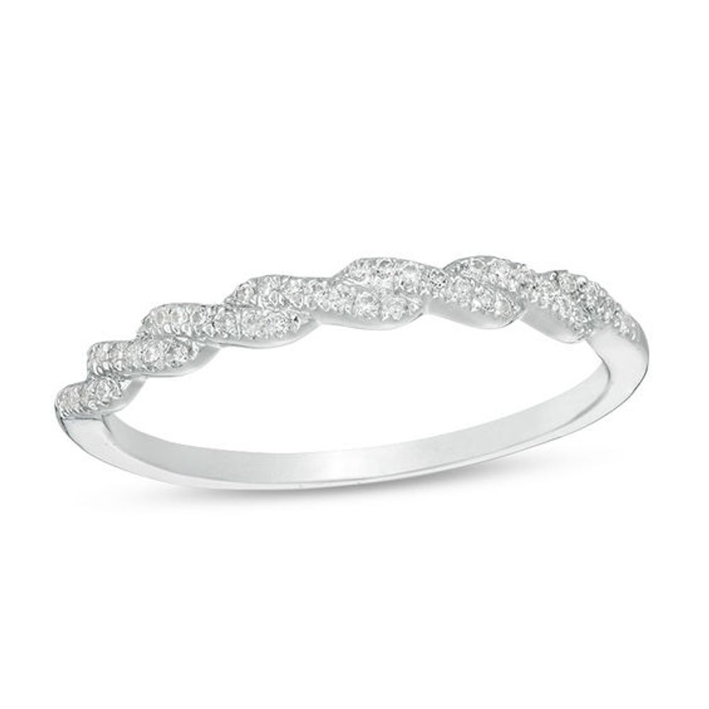 1/10 CT. T.w. Diamond Twist Anniversary Band in 10K White Gold