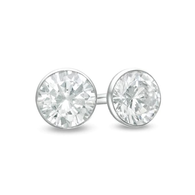 3/8 CT. T.w. Diamond Solitaire Stud Earrings in 14K White Gold