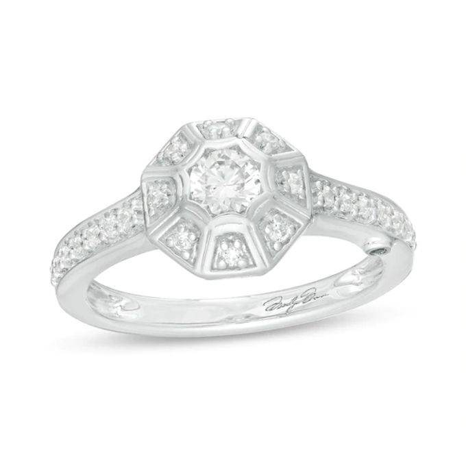 Marilyn Monroeâ¢ Collection 1/2 CT. T.w. Diamond Octagonal Frame Art Deco Engagement Ring in 14K White Gold