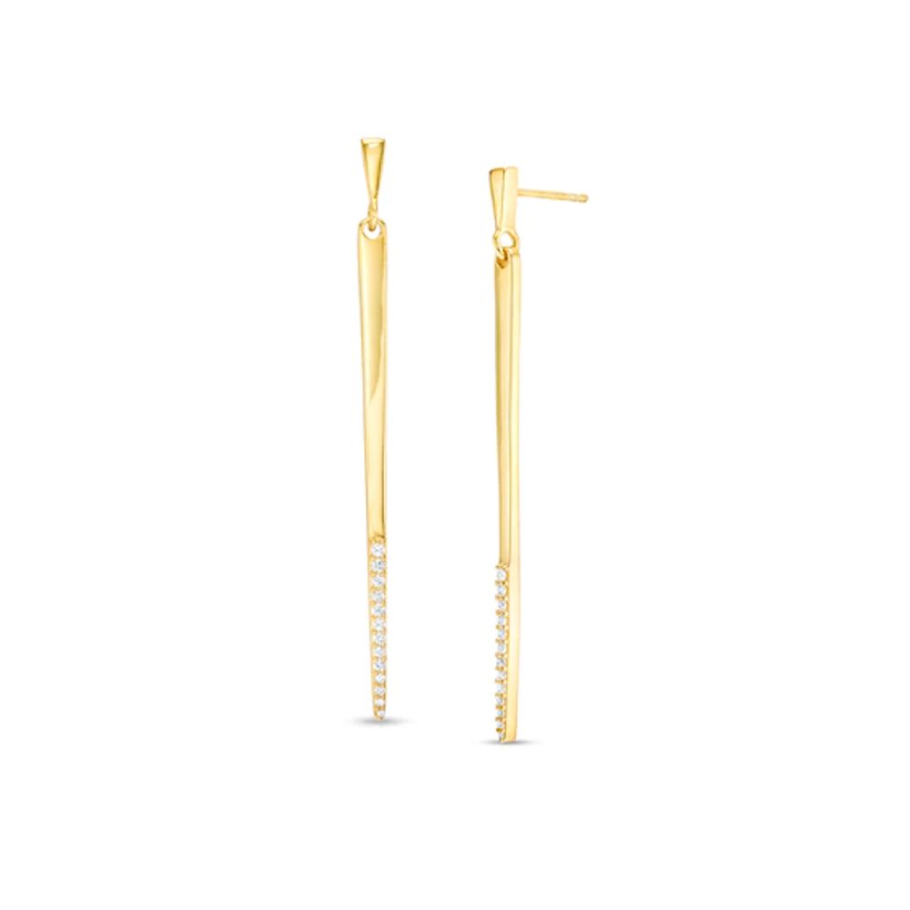 1/5 CT. T.w. Diamond Elongated Stick Drop Earrings in 10K Gold