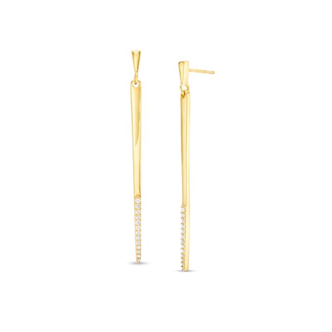 1/5 CT. T.w. Diamond Elongated Stick Drop Earrings in 10K Gold