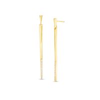 1/5 CT. T.w. Diamond Elongated Stick Drop Earrings in 10K Gold