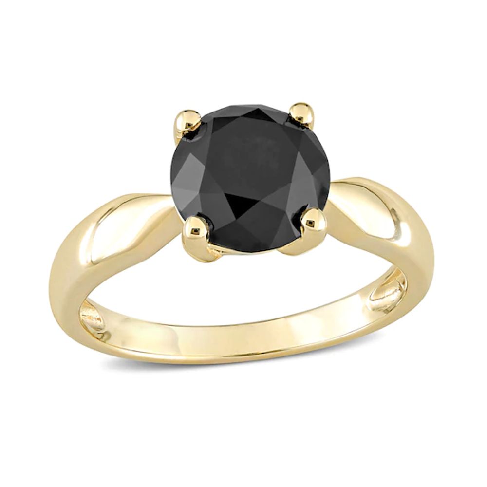 3 CT. Black Diamond Solitaire Engagement Ring in 10K Gold