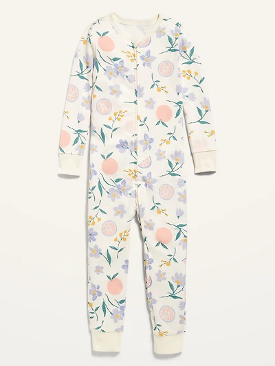 Unisex Snug-Fit 2-Way-Zip Printed Pajama One-Piece for Toddler & Baby