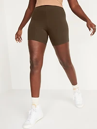 High-Waisted Jersey Biker Shorts - 6-inch inseam