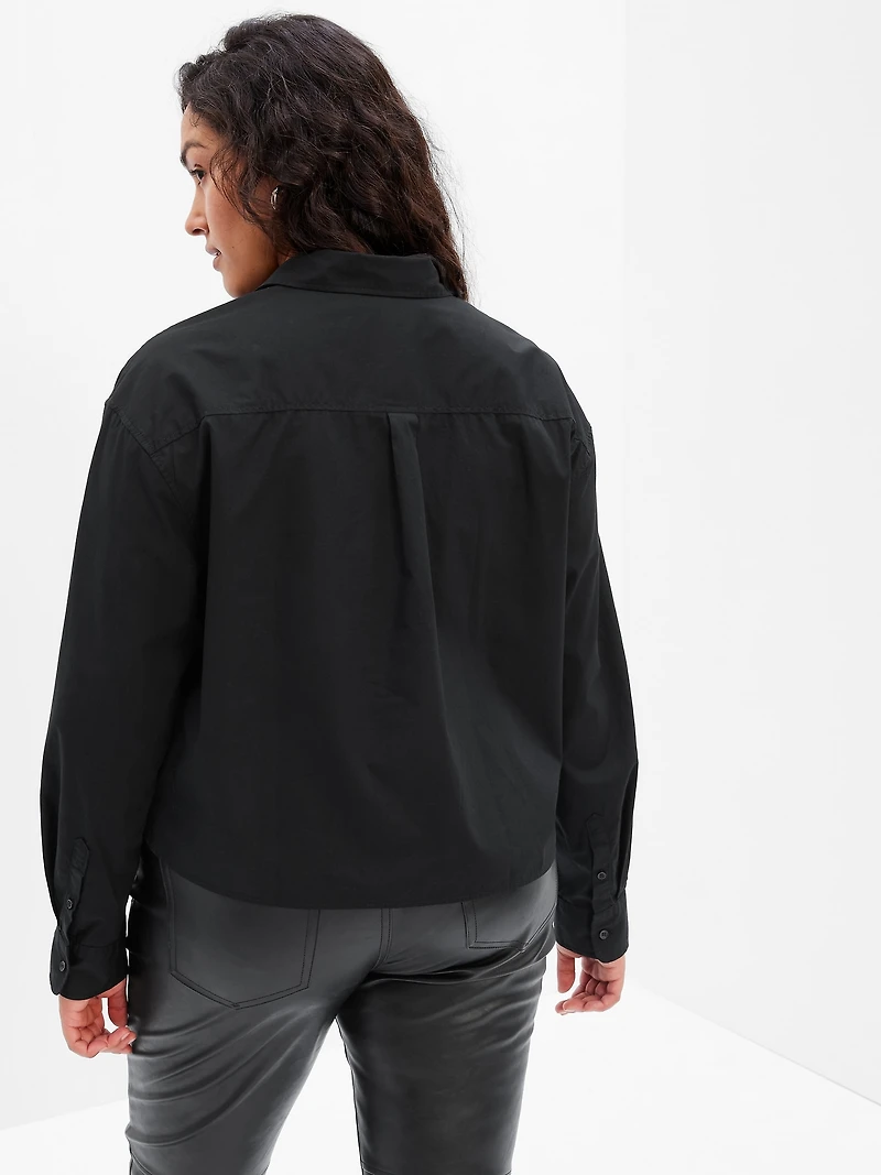 Organic Cotton Poplin Crop Shirt