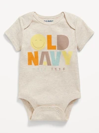 Unisex Short-Sleeve Logo-Graphic Bodysuit for Baby