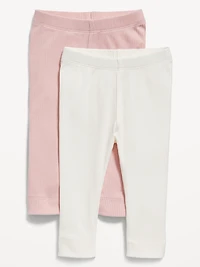 Unisex Rib-Knit U-Shape Leggings 2-Pack for Baby