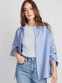 Oversized Button-Down Boyfriend Shirt