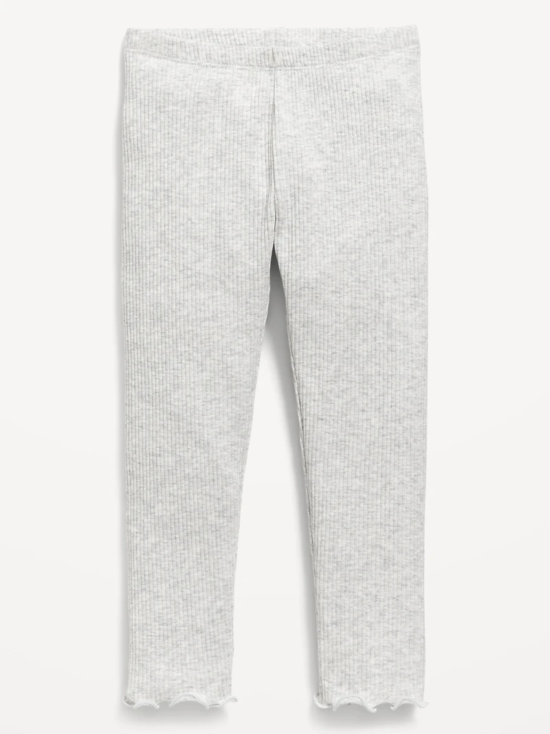 Rib-Knit Full-Length Leggings for Toddler Girls