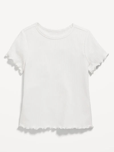 Short-Sleeve Lettuce-Edge T-Shirt for Toddler Girls