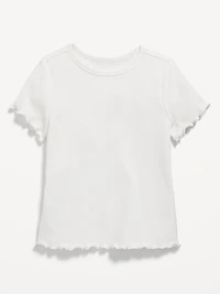 Short-Sleeve Lettuce-Edge T-Shirt for Toddler Girls