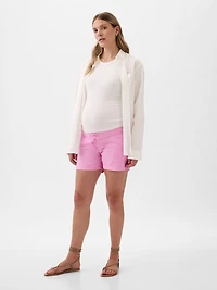 Maternity Linen-Cotton Shorts