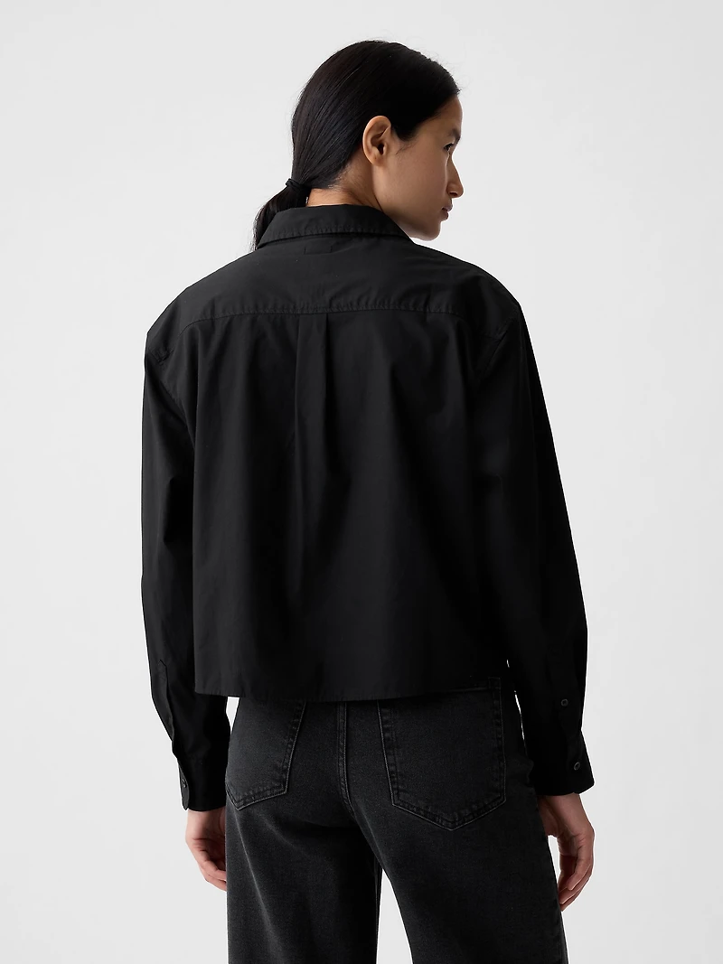 Organic Cotton Poplin Crop Shirt