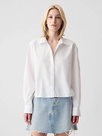 Organic Cotton Poplin Crop Shirt