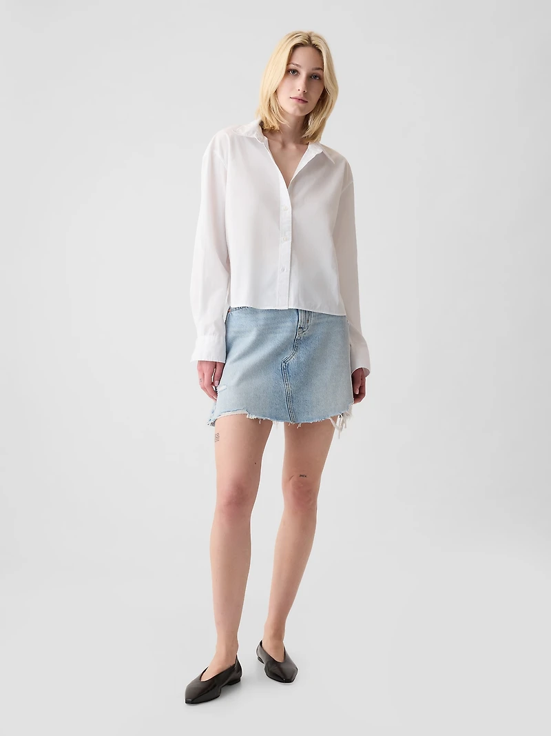 Organic Cotton Poplin Crop Shirt
