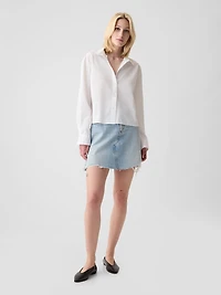 Organic Cotton Poplin Crop Shirt