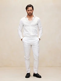 Slim-Fit Cotton Poplin Tuxedo Shirt with Cutaway Collar