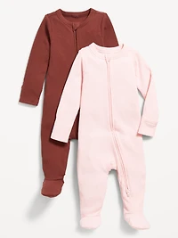 2-Way-Zip Sleep & Play Footed One-Piece 2-Pack for Baby