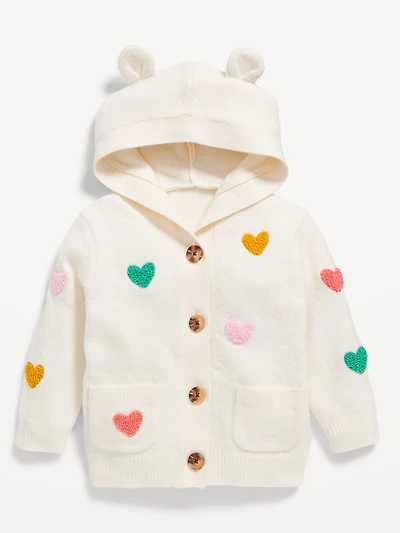 SoSoft Critter Ear Button-Front Sweater for Baby