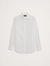 Slim-Fit Cotton Poplin Tuxedo Shirt with Cutaway Collar